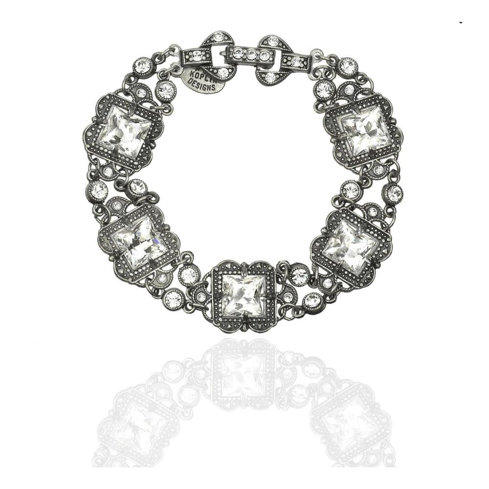 NEW ANNE KOPLIK women's margaretta crystal bracelet in clear
